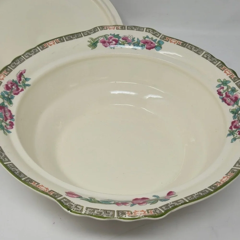 Vintage Myott Staffordshire Indian Tree Round Covered Vegetable Dish Tureen 10